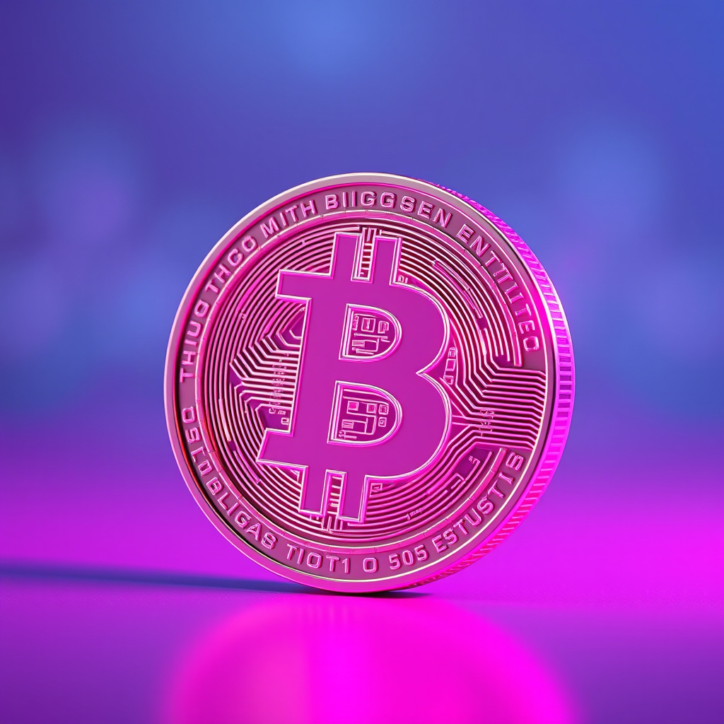 Digital cryptocurrency ecosystem visualization, blue and purple gradients, modern abstract art, g... (generated by AI)