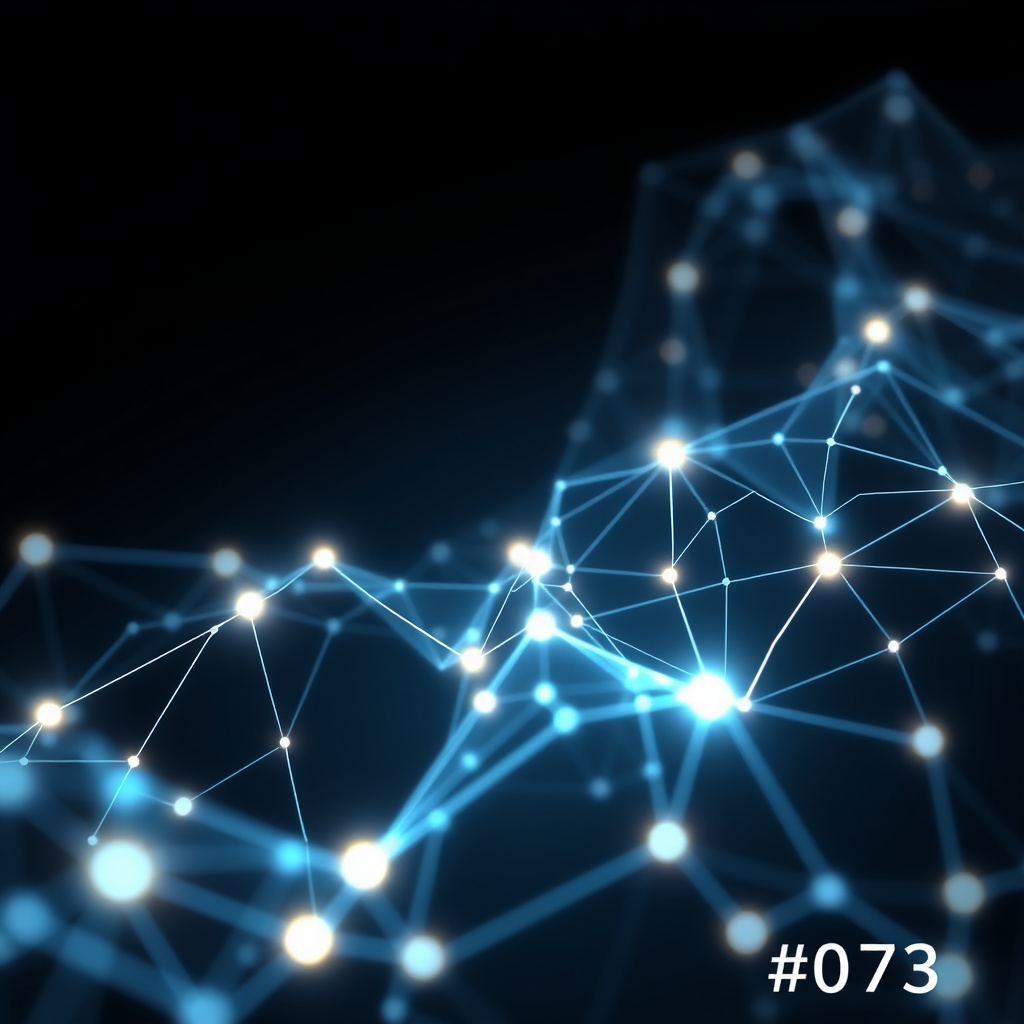 Blockchain network visualization, fluid dynamics, glowing digital connections, dark background, f... (generated by AI)